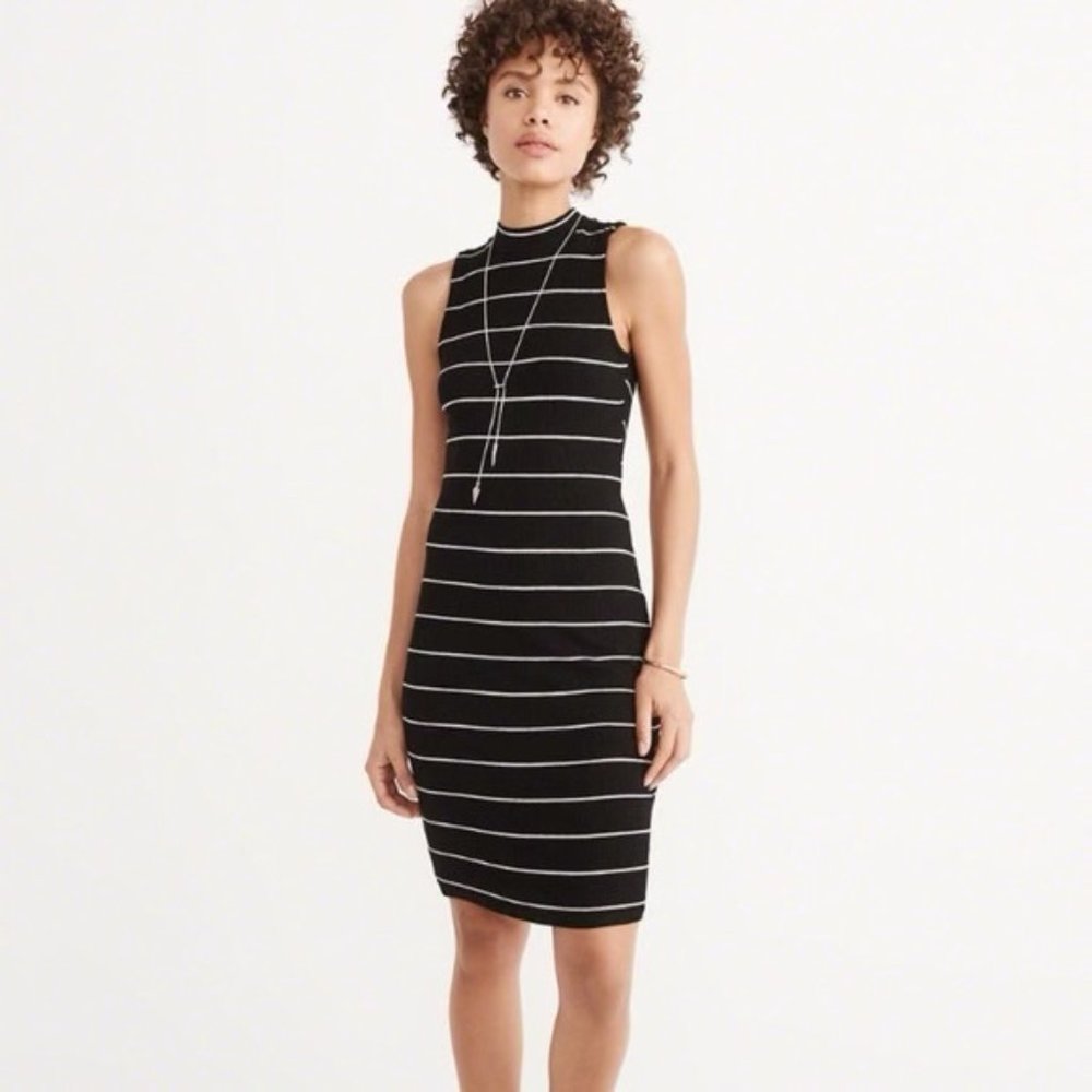 Abercrombie & Fitch Mock Neck Midi Dress A&F